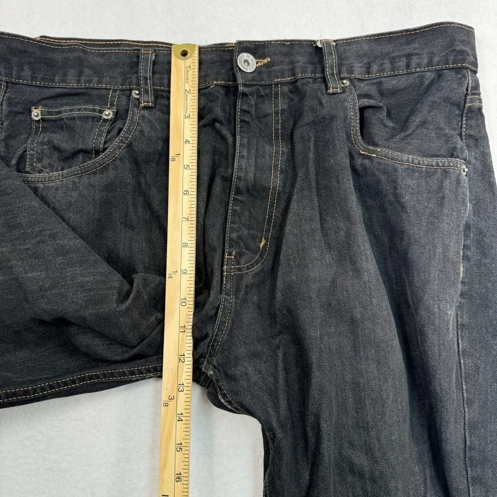 Evolution In Design Straight Leg Jeans Mens Size 38X32 Black High Rise